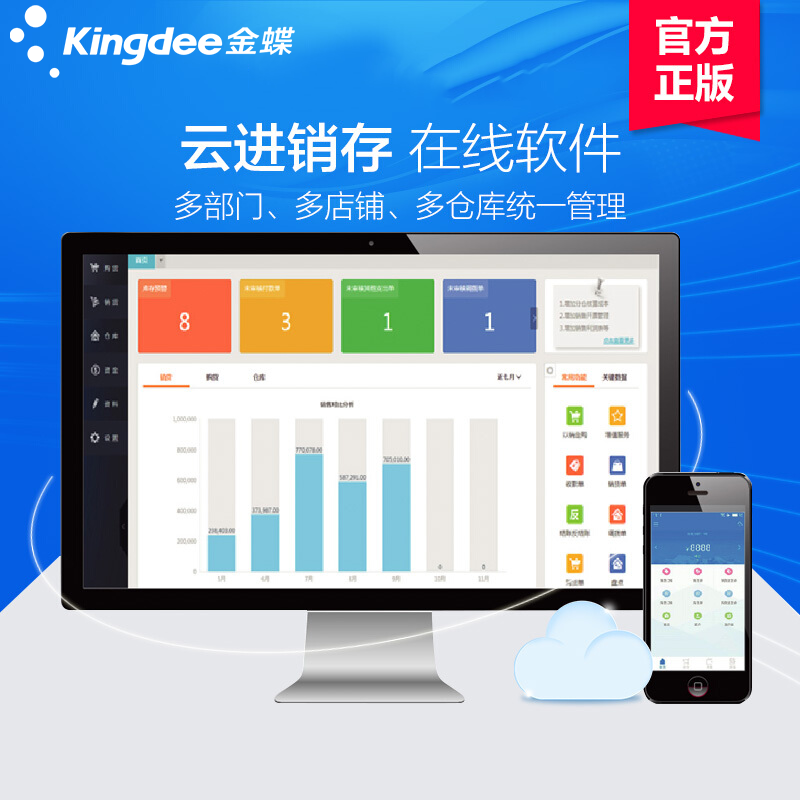 金蝶精斗云進(jìn)銷存軟件erp 倉庫服裝銷售庫存財(cái)務(wù)管理